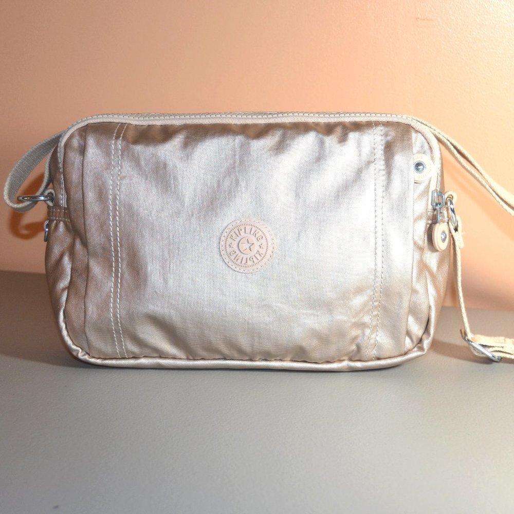 Kipling Benci Like New Metallic Gold Crossbody Bag